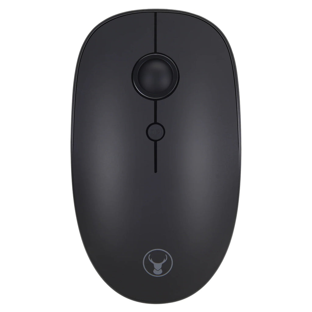 Bonelk Wireless Round Scroll 4D Mouse, 800-1600 DPI M-257 (Black) 