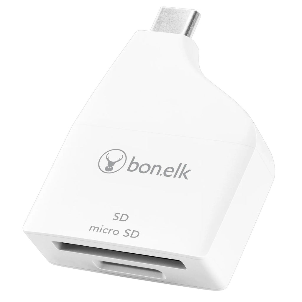 Bonelk USB-C to MicroSD/SD Adapter (White)