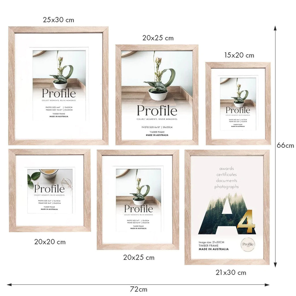 Deluxe Gallery Photo Wall Frame Set B - 6 Frames - Chestnut