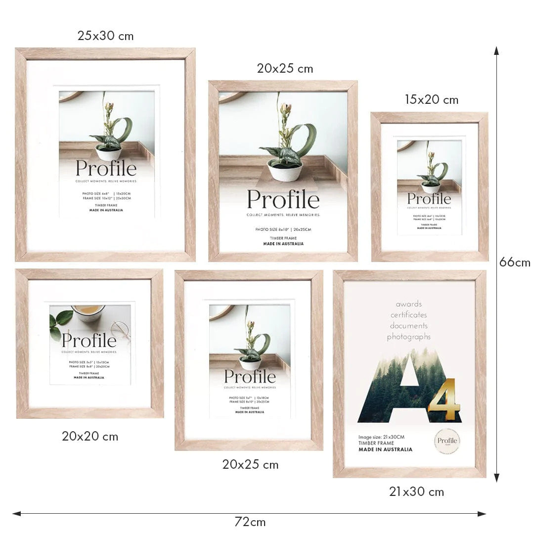 Deluxe Gallery Photo Wall Frame Set B - 6 Frames - Chestnut