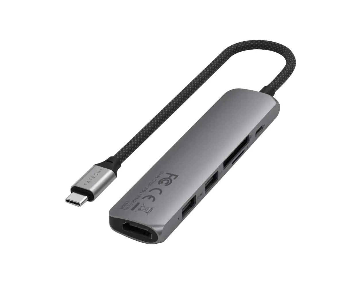 Satechi 6-in-1 USB-C Slim Multiport Adapter (Space Grey)