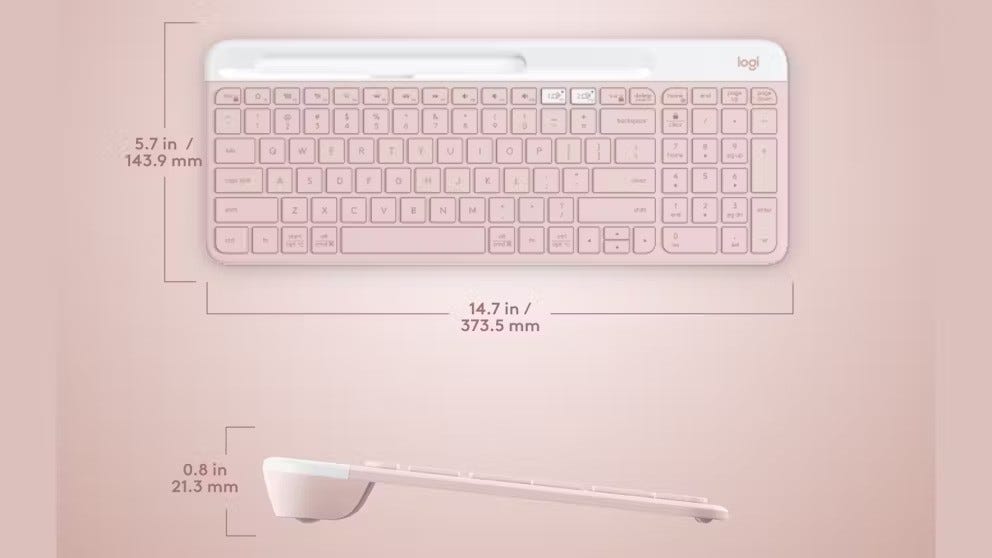 Logitech K580 Slim Multi-Device Wireless Keyboard (Rose)
