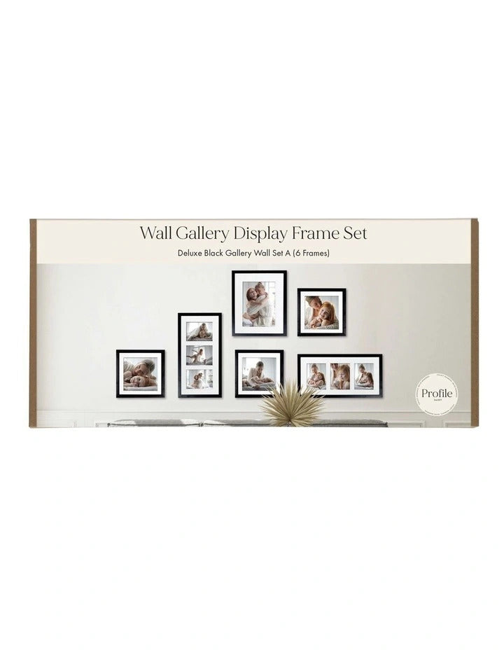 Deluxe Gallery Photo Wall Frame Set A - 6 Frames - Chestnut
