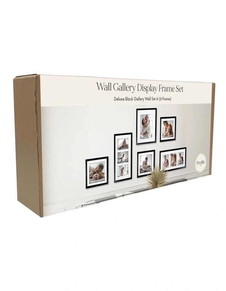 Deluxe Gallery Photo Wall Frame Set A - 6 Frames - Chestnut