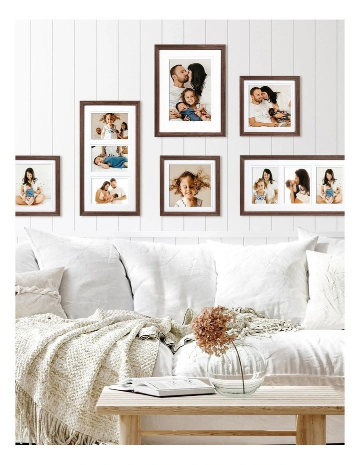 Deluxe Gallery Photo Wall Frame Set A - 6 Frames - Chestnut