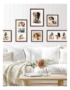 Deluxe Gallery Photo Wall Frame Set A - 6 Frames - Chestnut