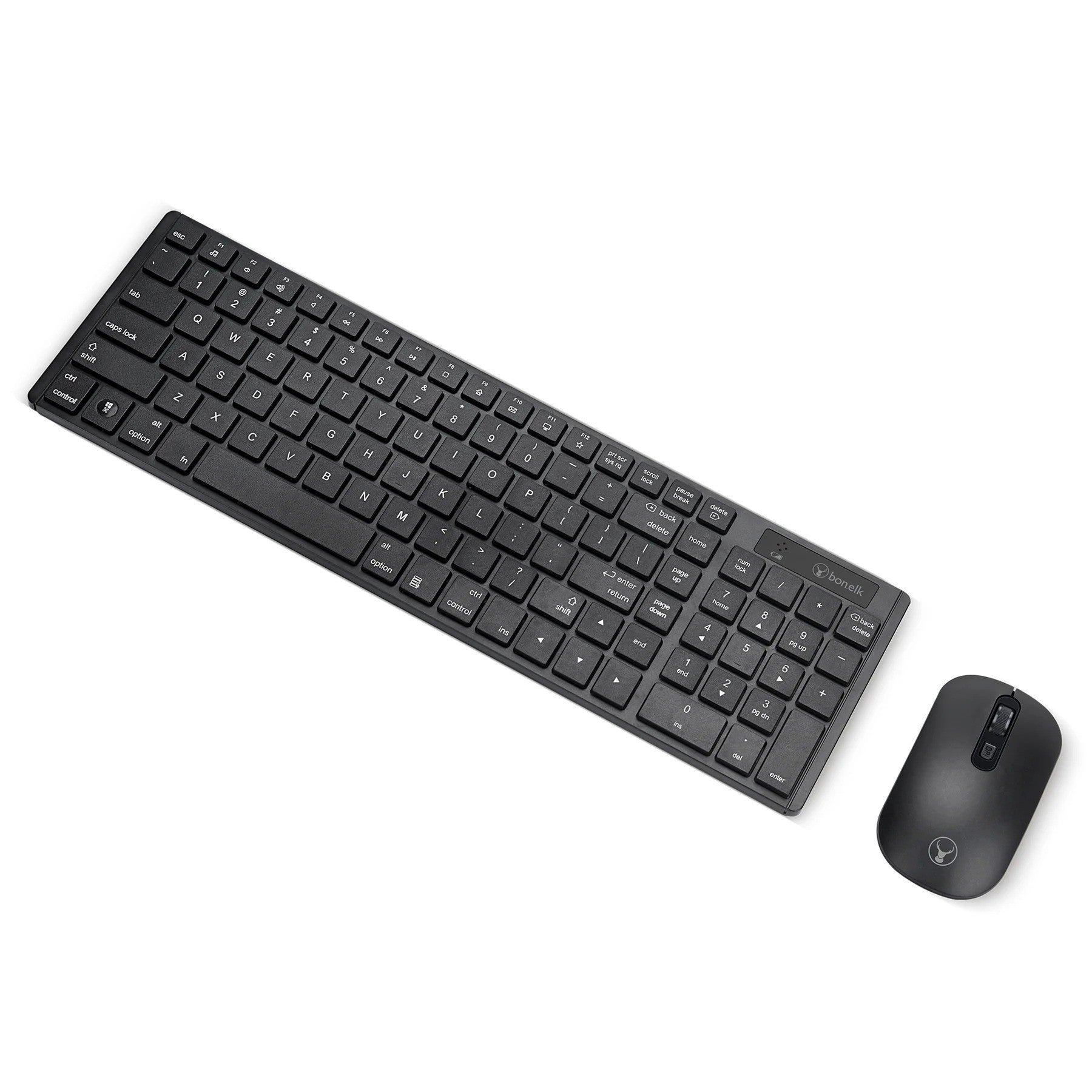 Bonelk KM-322 Slim Wireless Keyboard and Mouse Combo (Black)