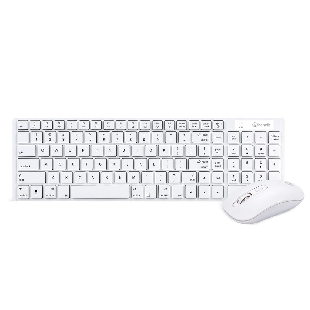 Bonelk KM-322 Slim Wireless Keyboard and Mouse Combo (White)