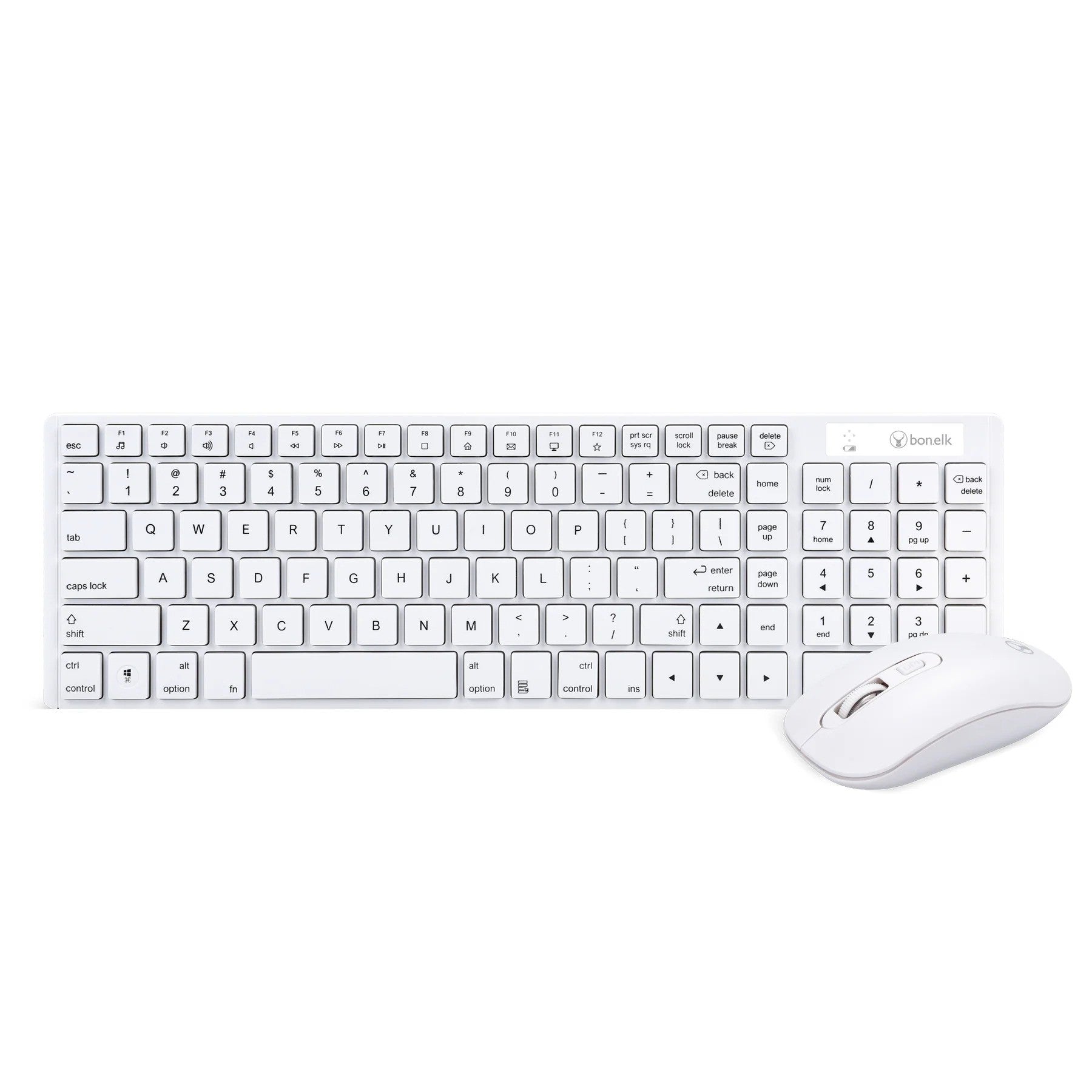 Bonelk KM-322 Slim Wireless Keyboard and Mouse Combo (White)