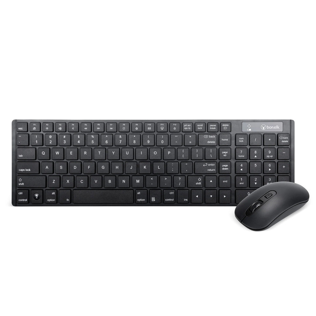 Bonelk KM-322 Slim Wireless Keyboard and Mouse Combo (Black)