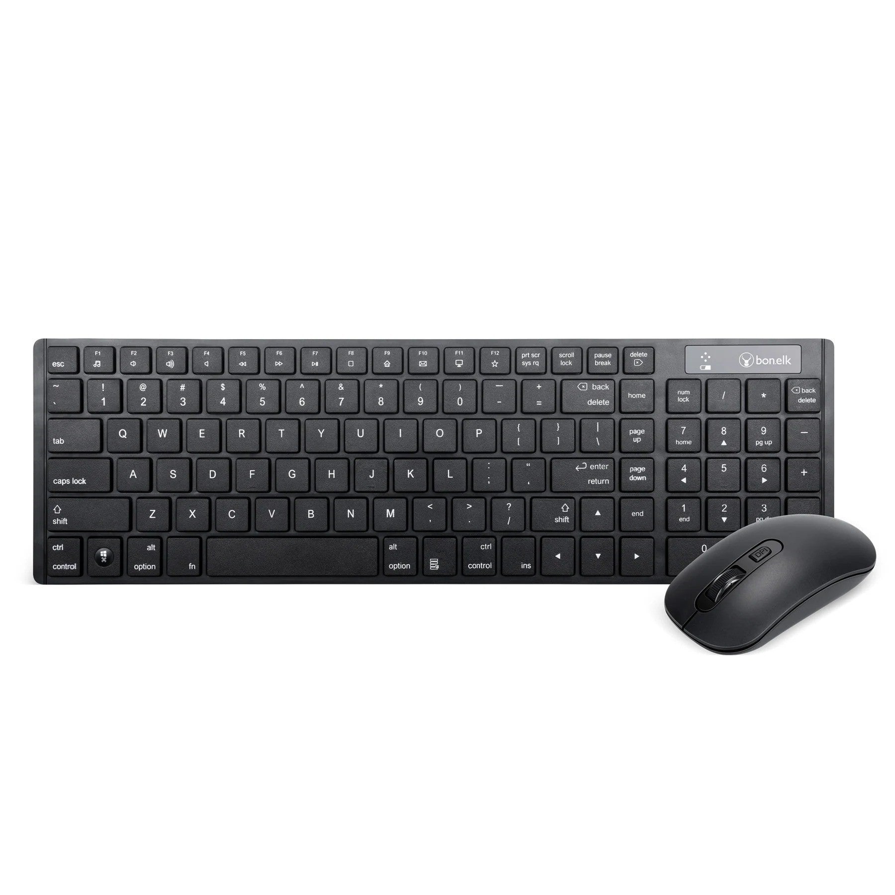 Bonelk KM-322 Slim Wireless Keyboard and Mouse Combo (Black)