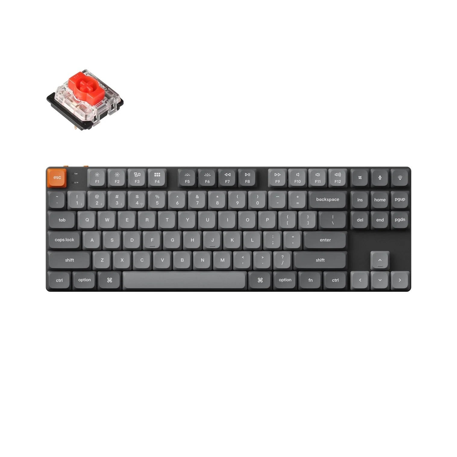 Keychron K1 Max Low Profile Mechanical Keyboard (Gateron MX 2.0 Red Switch) 