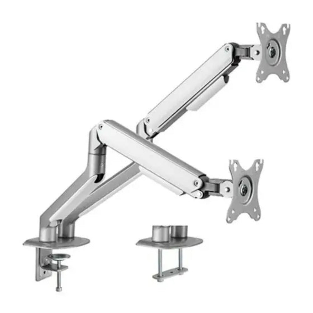 Brateck Dual Monitor Economical Spring-Assisted Monitor Arm (Matte Grey)