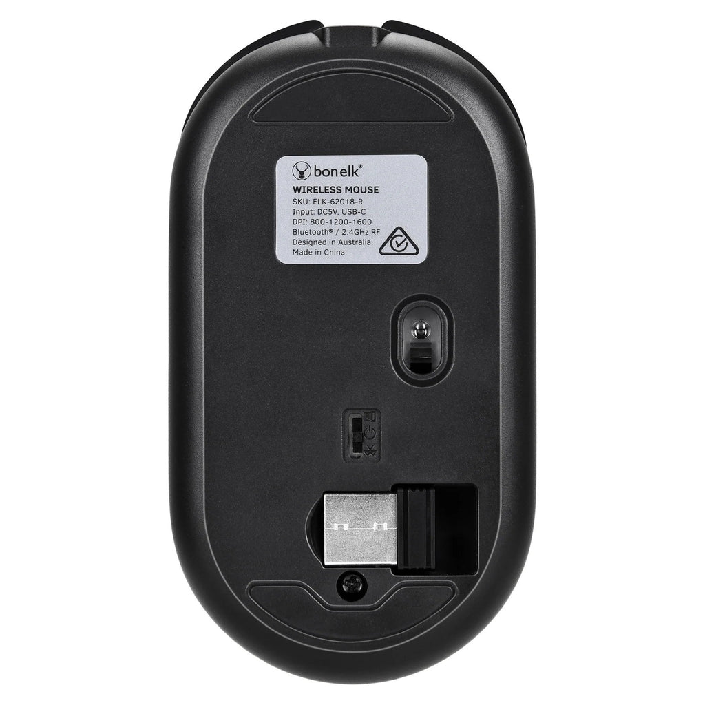 Bonelk Bluetooth/Wireless RGB 4D Mouse 1200DPI USB-C M-270 (Black)