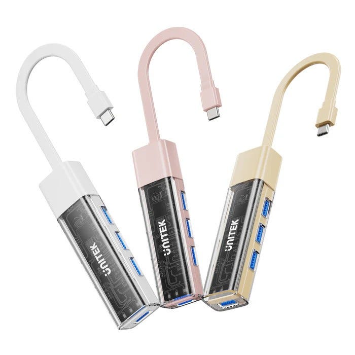 Unitek Bi-Directional Hub with Detachable Cable (Pink) 
