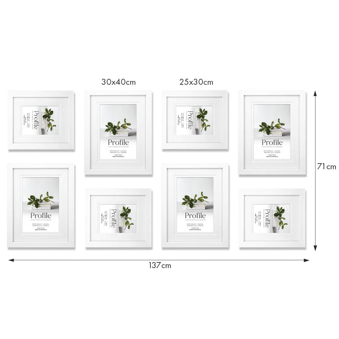 Deluxe Gallery Photo Wall Frame Set E - 8 Frames - White