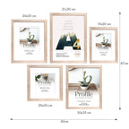 Deluxe Gallery Photo Wall Frame Set H- 5 Frames - Polar Birch