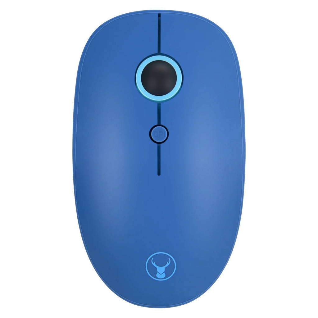 Bonelk Wireless Round Scroll 4D Mouse, 800-1600 DPI M-257 (Blue)