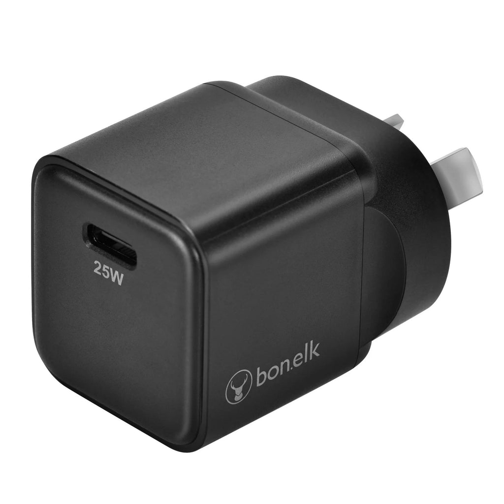 Bonelk 25W PD USB-C Wall Charger with Easy Grip Cable (Black)