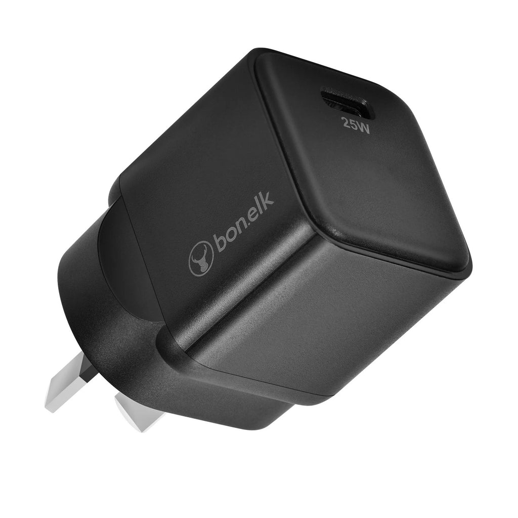 Bonelk 25W PD USB-C Wall Charger with Easy Grip Cable (Black)