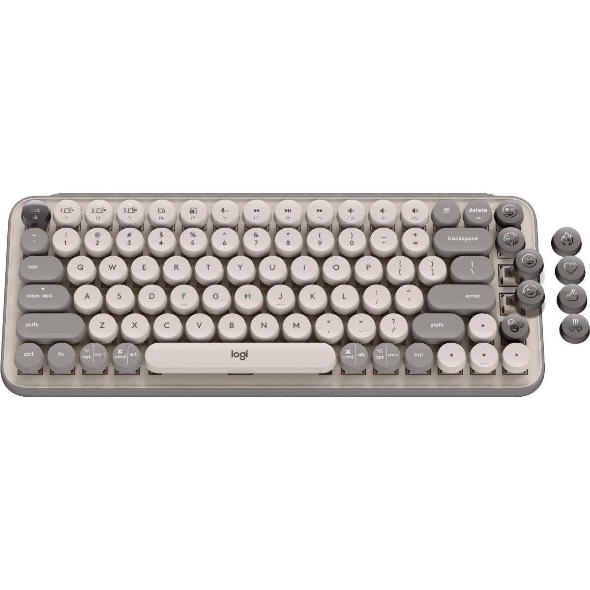 Logitech POP Keys Wireless Mechanical Emoji Keyboard (Mist Sand) 
