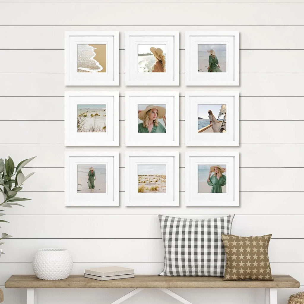 Deluxe Gallery Photo Wall Frame Set G - 9 Frames - White