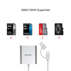 Unitek USB 3.0 3 Ports Memory Card Reader with USB C Adapter