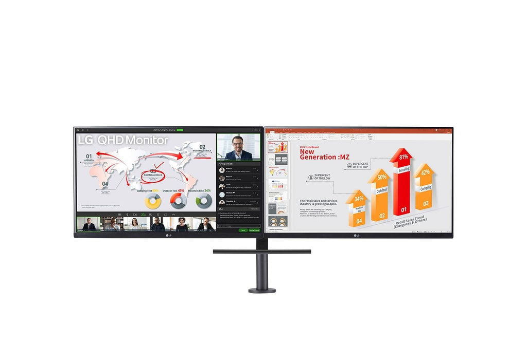 LG 27'' QHD Ergo Dual Monitor with USB Type-C and Daisy Chain