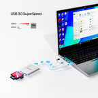 Unitek USB 3.0 3 Ports Memory Card Reader with USB C Adapter