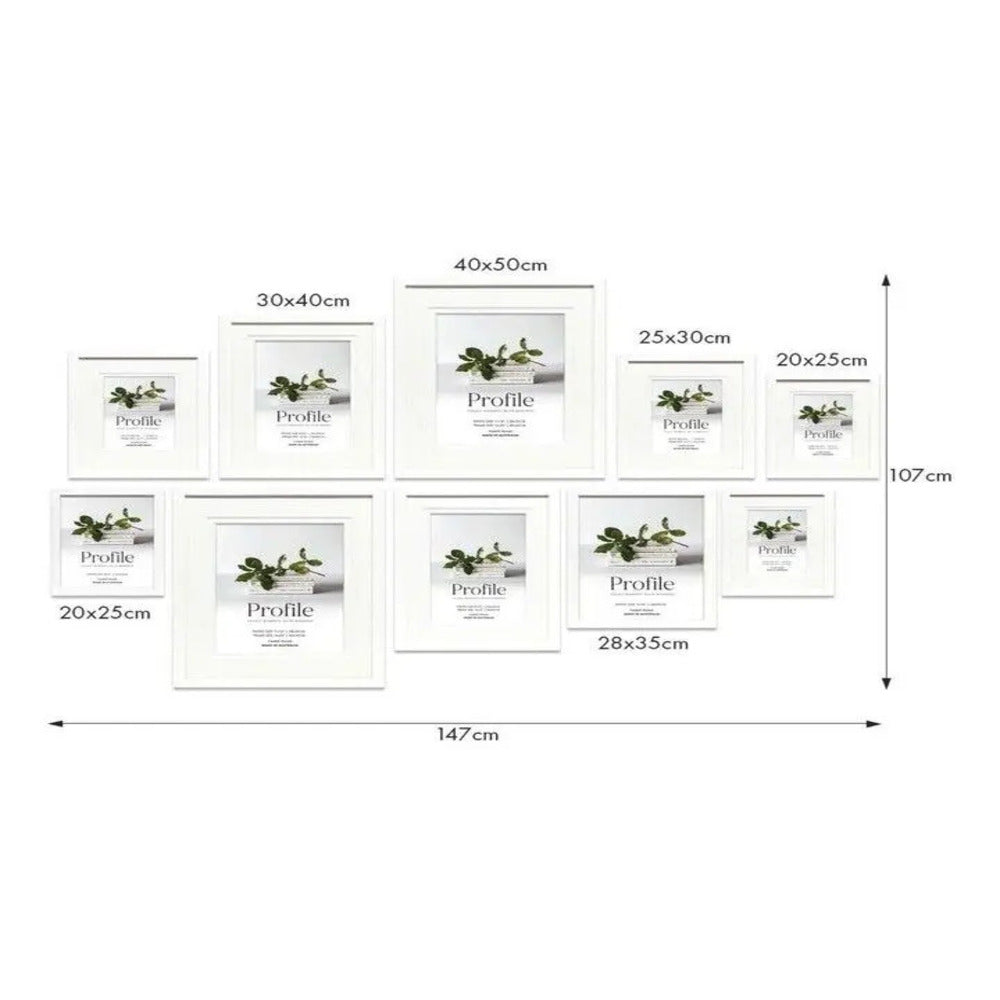 Deluxe Gallery Photo Wall Frame Set C- 10 Frames - White