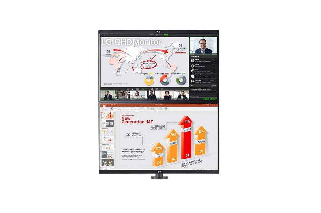 LG 27'' QHD Ergo Dual Monitor with USB Type-C and Daisy Chain