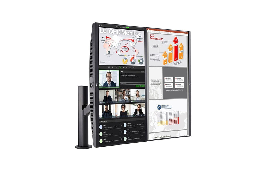 LG 27'' QHD Ergo Dual Monitor with USB Type-C and Daisy Chain