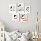 Deluxe Gallery Photo Wall Frame Set H - 5 Frames - White