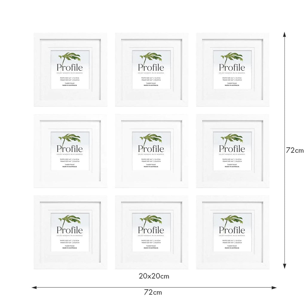 Deluxe Gallery Photo Wall Frame Set G - 9 Frames - White