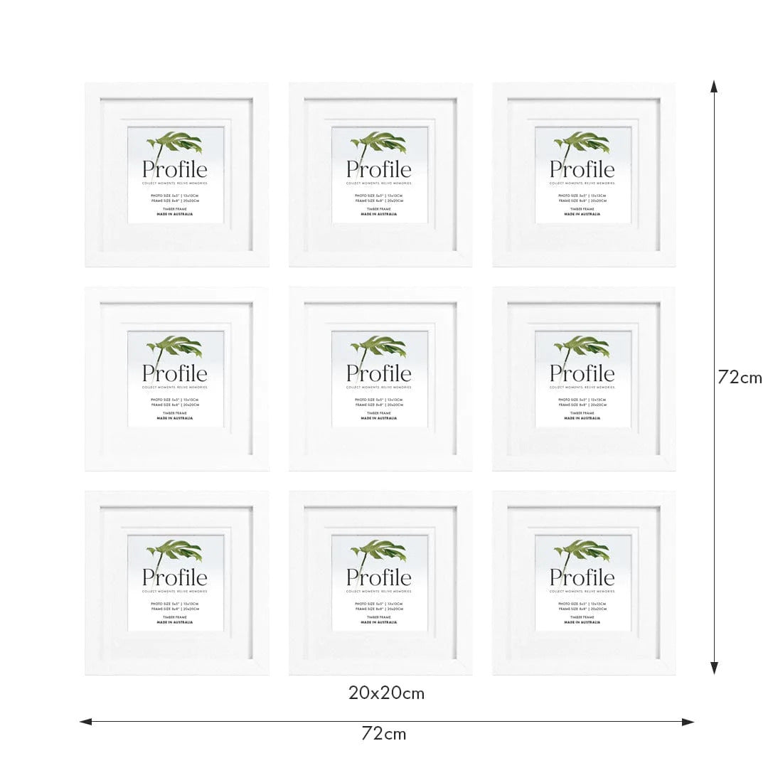 Deluxe Gallery Photo Wall Frame Set G - 9 Frames - White