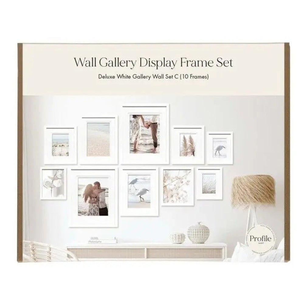 Deluxe Gallery Photo Wall Frame Set C- 10 Frames - White
