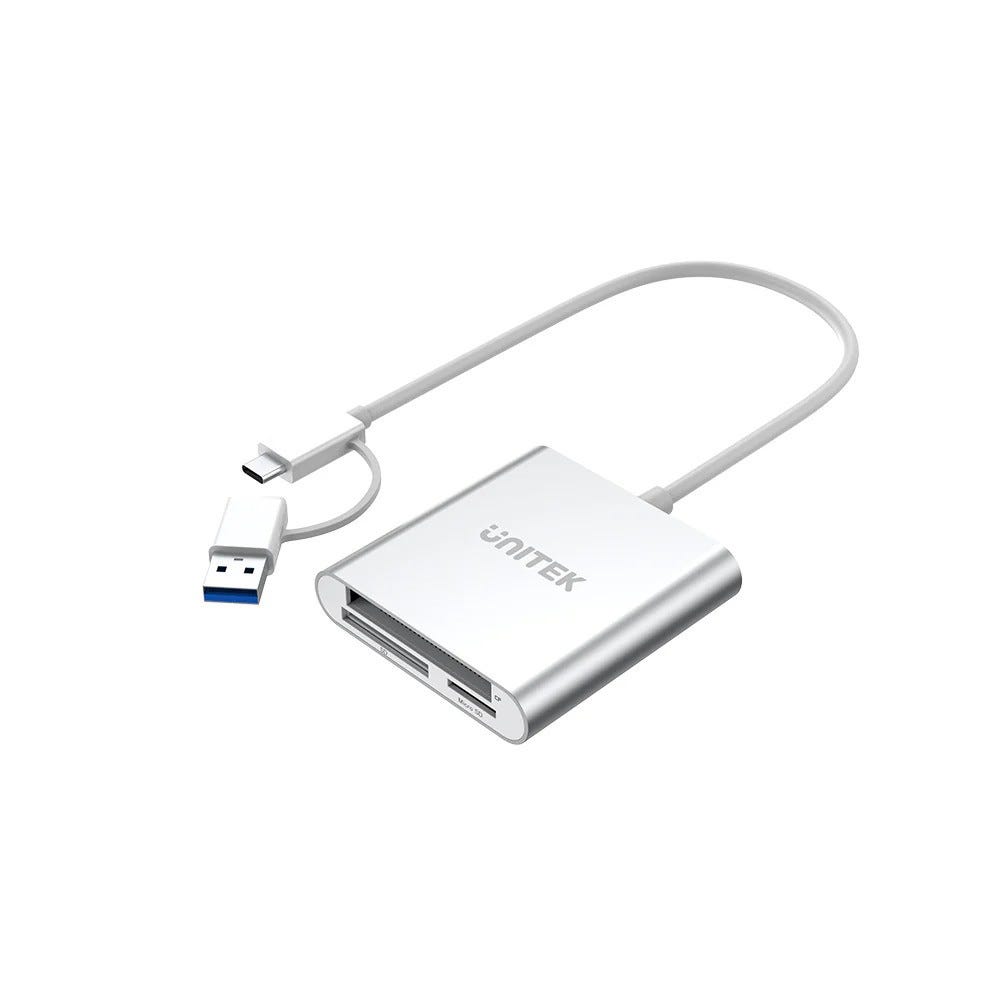 Unitek USB 3.0 3 Ports Memory Card Reader with USB C Adapter