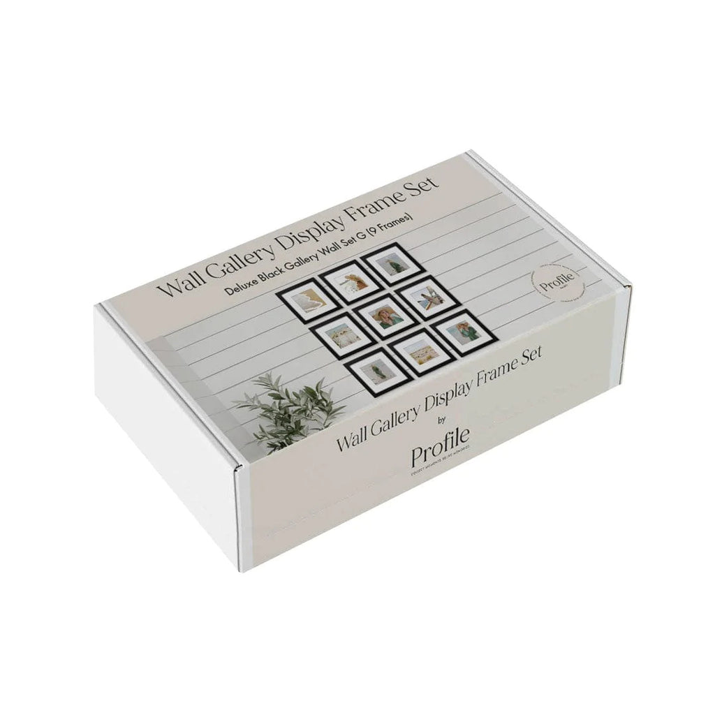 Deluxe Gallery Photo Wall Frame Set G- 9 Frames - Polar Birch