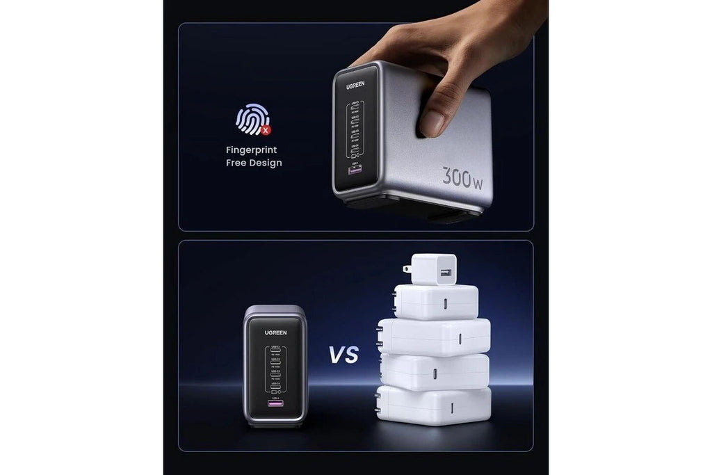 Ugreen Nexode 300W USB-C GaN Charger-5 Ports Desktop Charger