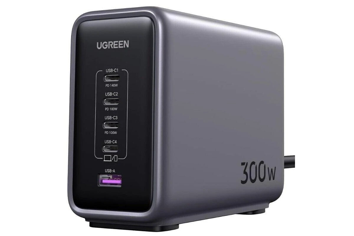 Ugreen Nexode 300W USB-C GaN Charger-5 Ports Desktop Charger