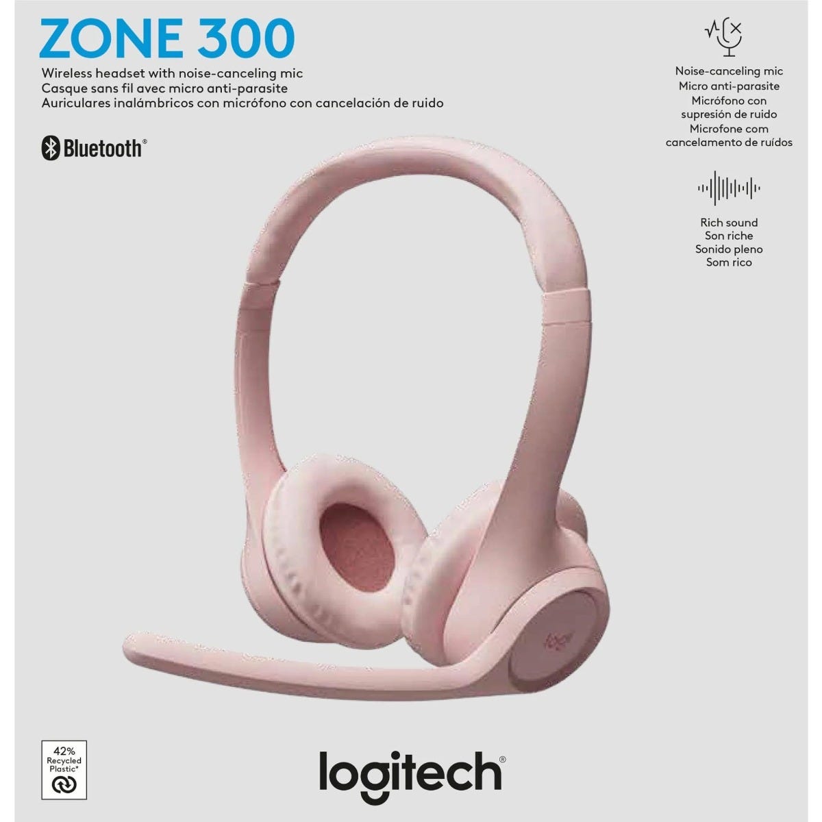 Logitech Zone 300 wireless headset (Rose)