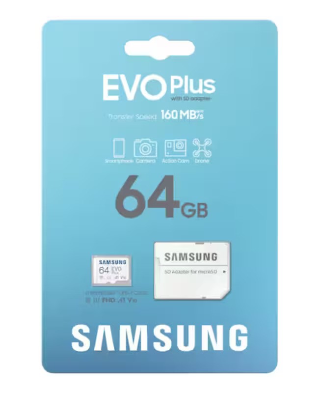 Samsung 64GB Micro SDXC EVO Plus Gen2 Memory Card