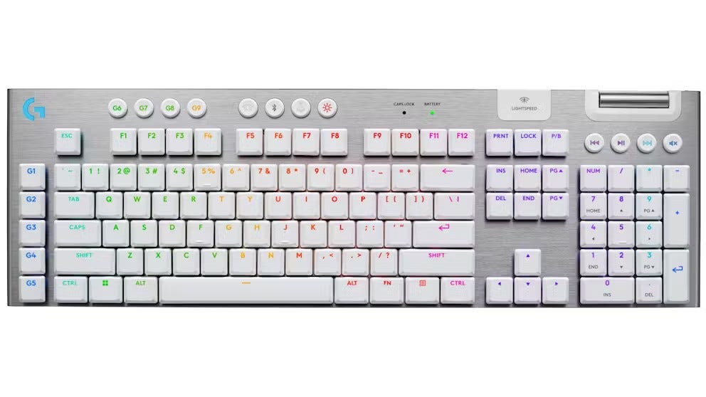 Logitech G915 X LIGHTSPEED Low-Profile Wireless Gaming Keyboard (White)