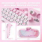 YUNZII C68 Meow Wireless Mechanical Keyboard (Pink) (Milk Switch)