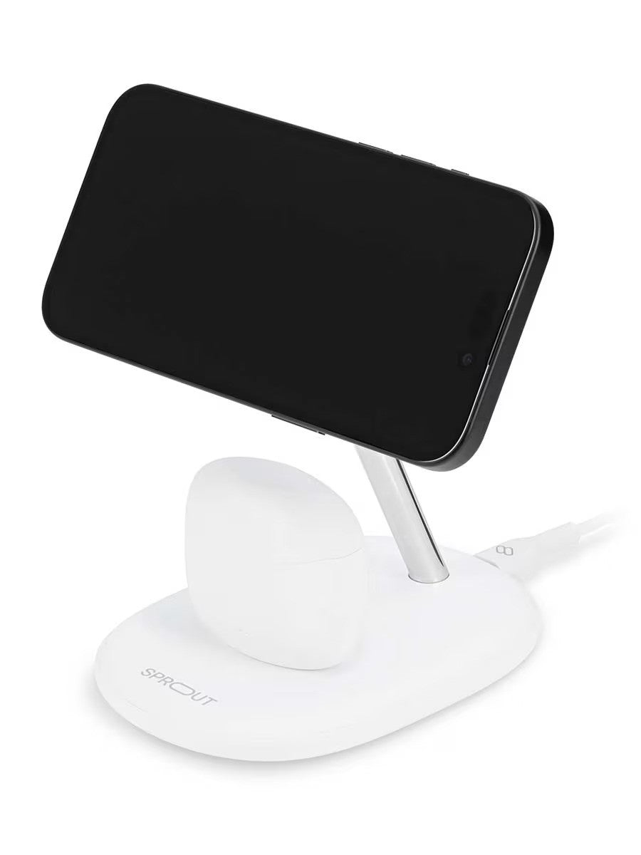 Damaged Box Sprout 2-in-1 Qi2 Wireless Charger - White