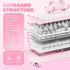 Open Box YUNZII C68 Meow Wireless Mechanical Keyboard (Pink) (Milk Switch)