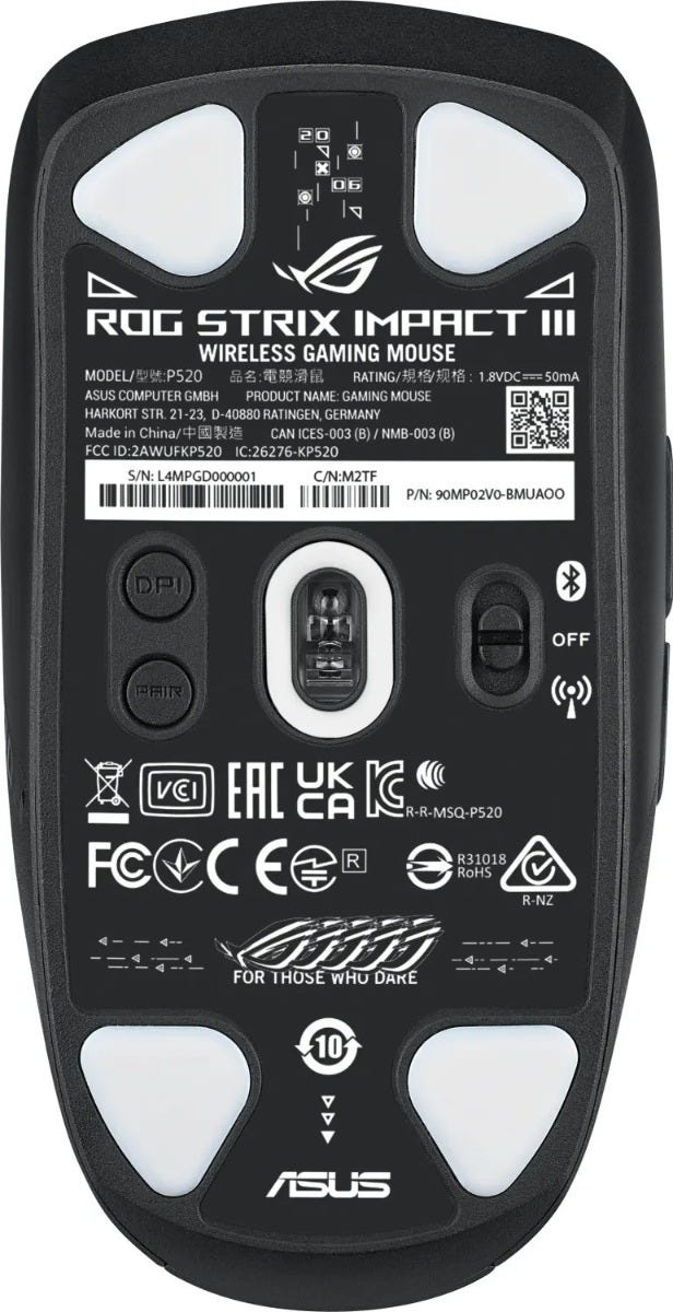ASUS ROG Strix Impact III Wireless Gaming Mouse (Black)