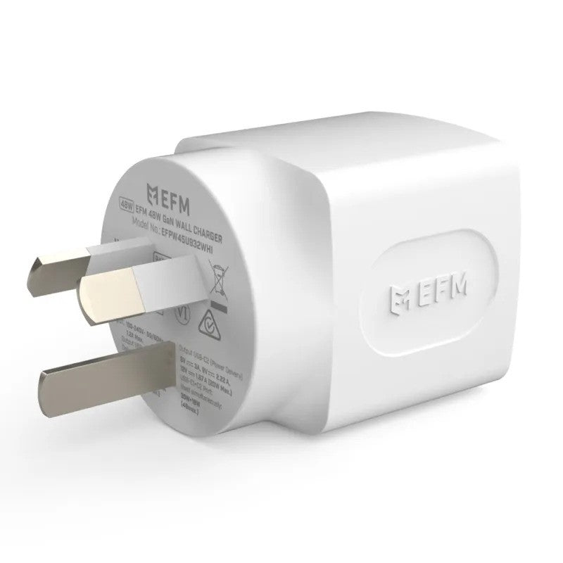 EFM 48W GaN Wall Charger with Power Delivery and PPS (White)