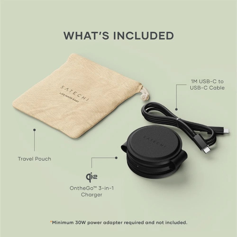 Satechi OntheGo 3 in 1 Wireless Charger (Black) 
