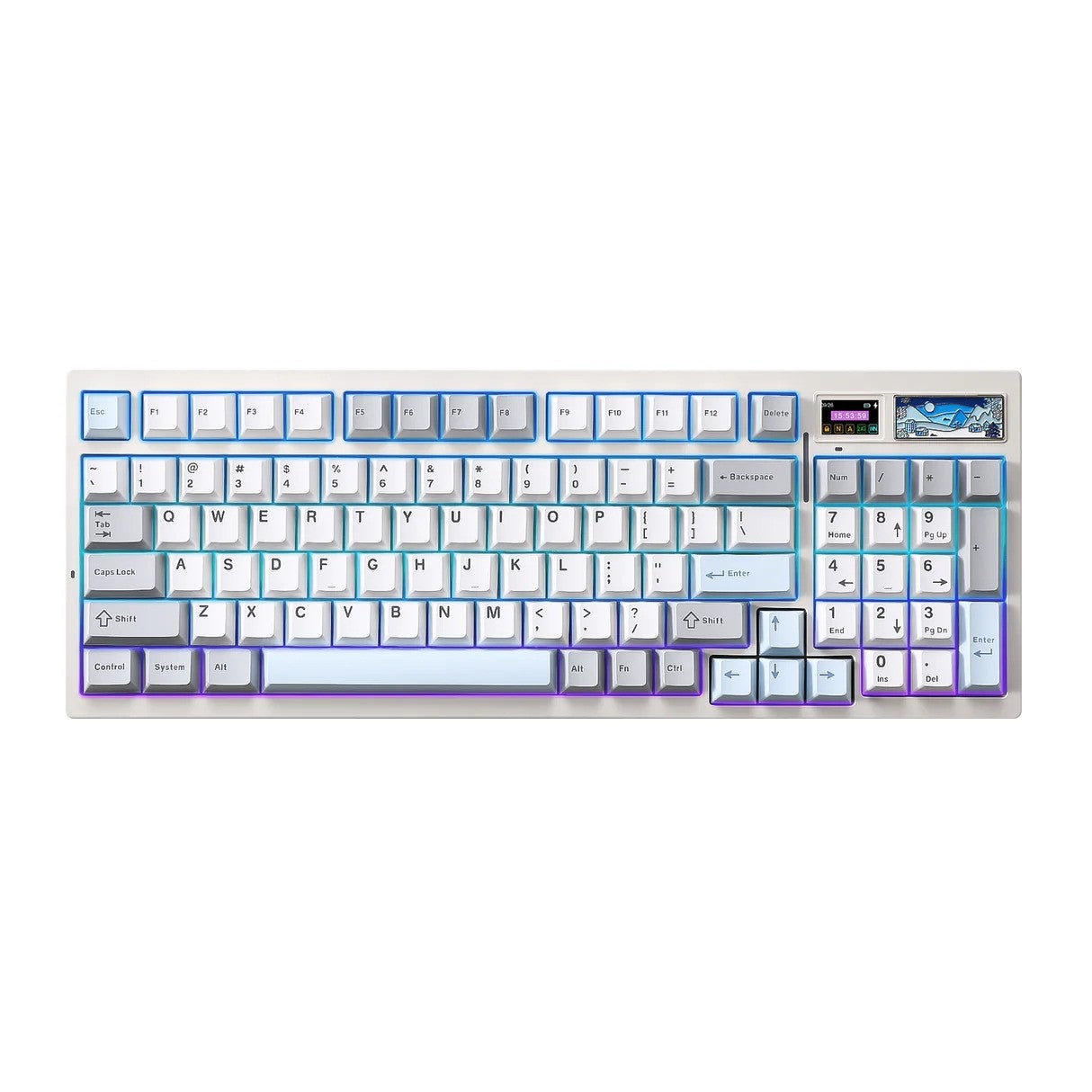 YUNZII IF99 Mechanical Keyboard with LCD Screen (White) (Cocoa Cream V2) 